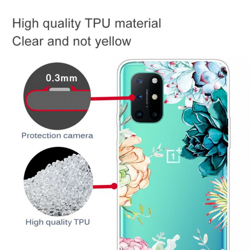 Hoesje voor OnePlus 8T Naadloze Aquarelbloemen