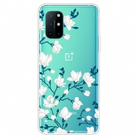 Hoesje voor OnePlus 8T Witte Bloemen