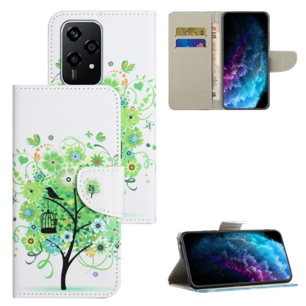 Flip Case Leren Honor 200 Lite Groene Boom