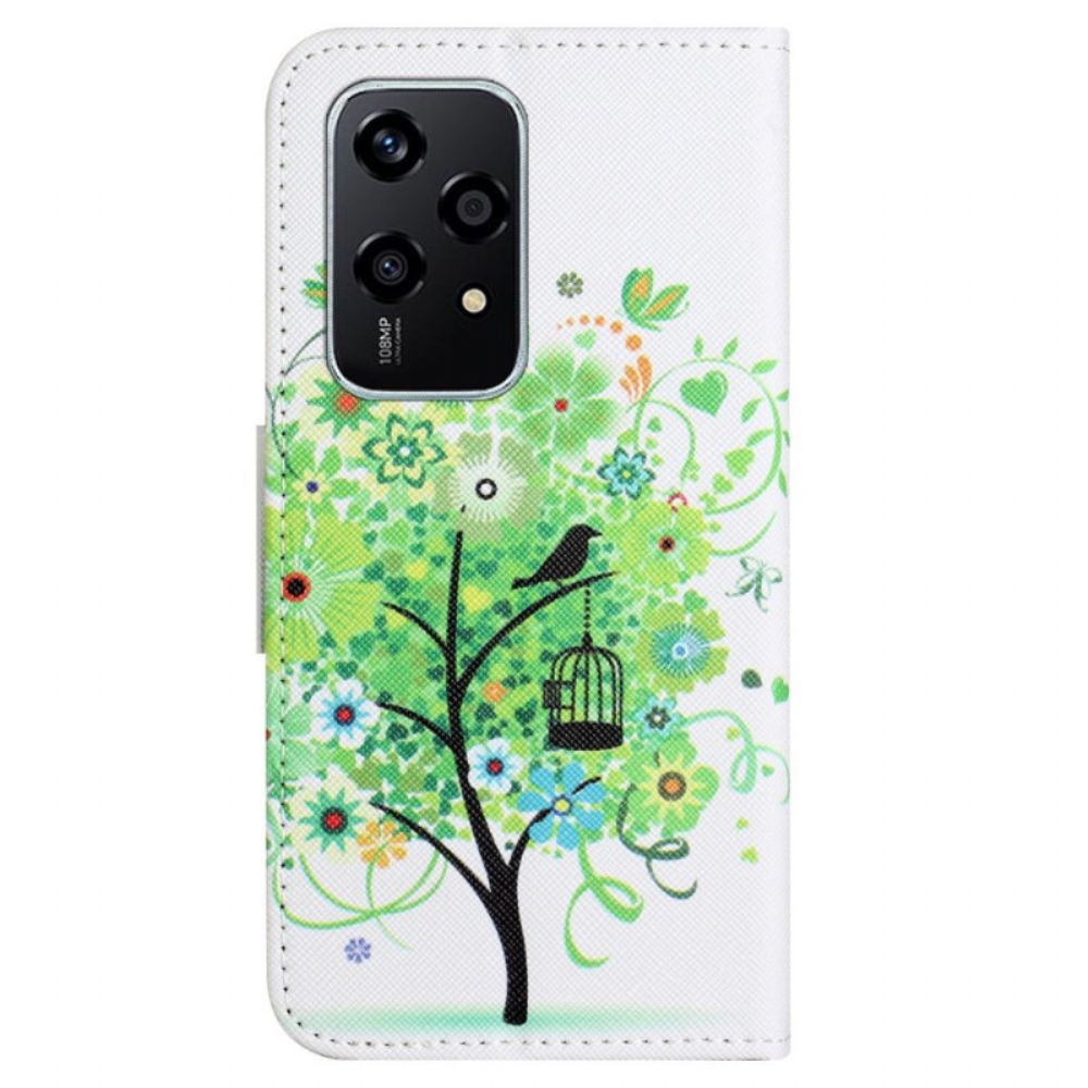 Flip Case Leren Honor 200 Lite Groene Boom