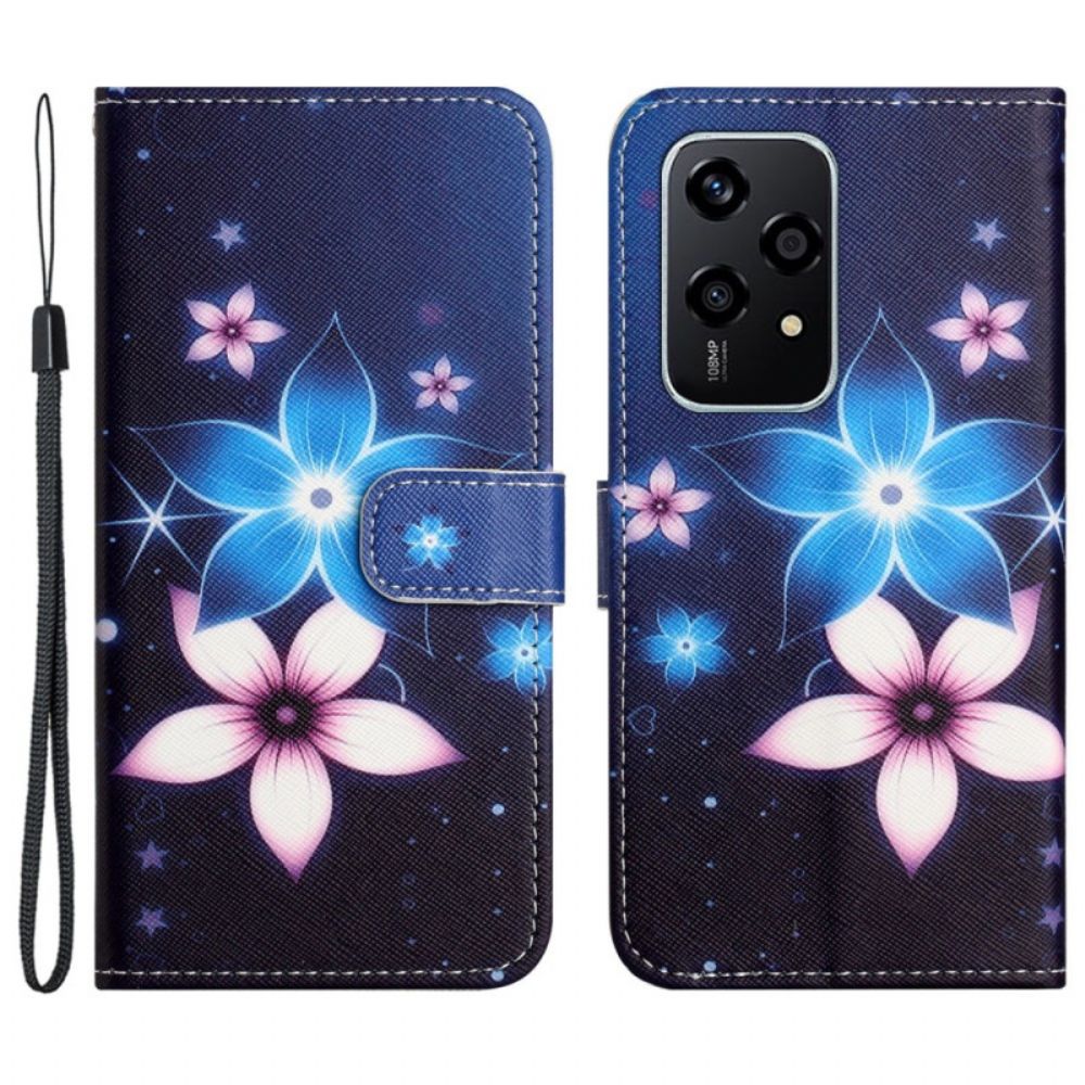 Folio-hoesje Honor 200 Lite Maanbloemen Met Riem