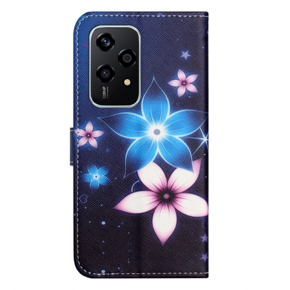 Folio-hoesje Honor 200 Lite Maanbloemen Met Riem