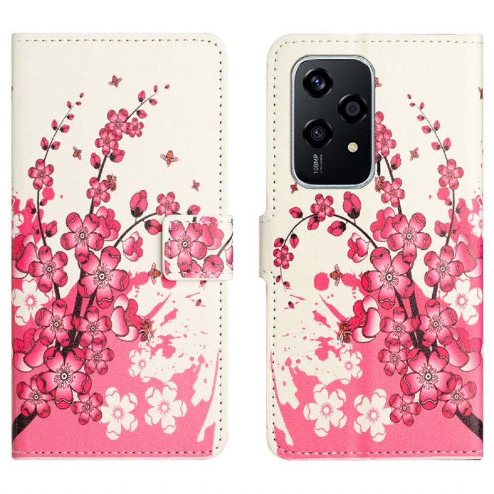 Folio-hoesje Honor 200 Lite Telefoonhoesje Tropische Bloemen