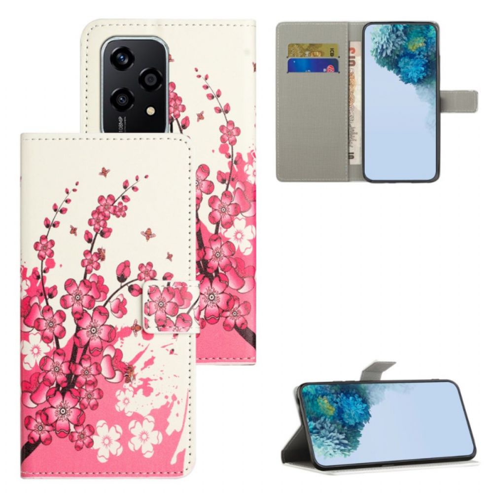 Folio-hoesje Honor 200 Lite Telefoonhoesje Tropische Bloemen