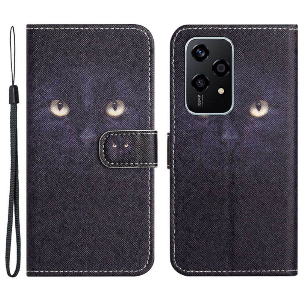 Leren Hoesje Honor 200 Lite Kattenogen Met Bandjes Bescherming Hoesje