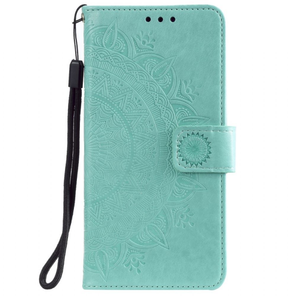 Leren Hoesje Honor 200 Lite Mandala Zon Met Riem Bescherming Hoesje