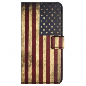 Leren Hoesje Honor 200 Lite Vintage Amerikaanse Vlag