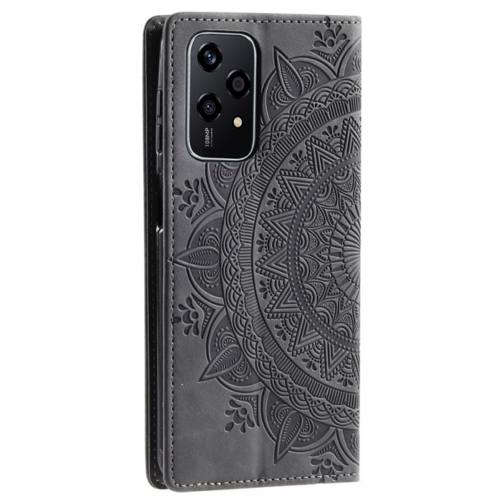 Leren Hoesje Voor Honor 200 Lite Mandala-patroon Met Suède-effect