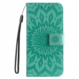 Leren Hoesje Voor Honor 200 Lite Zonne-mandala Met Riem