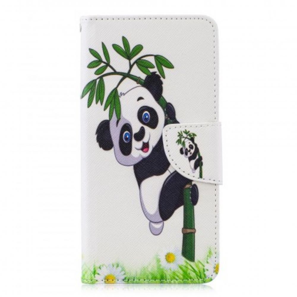 Flip Case voor Huawei P30 Panda Op Bamboe