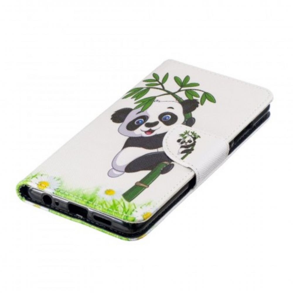 Flip Case voor Huawei P30 Panda Op Bamboe