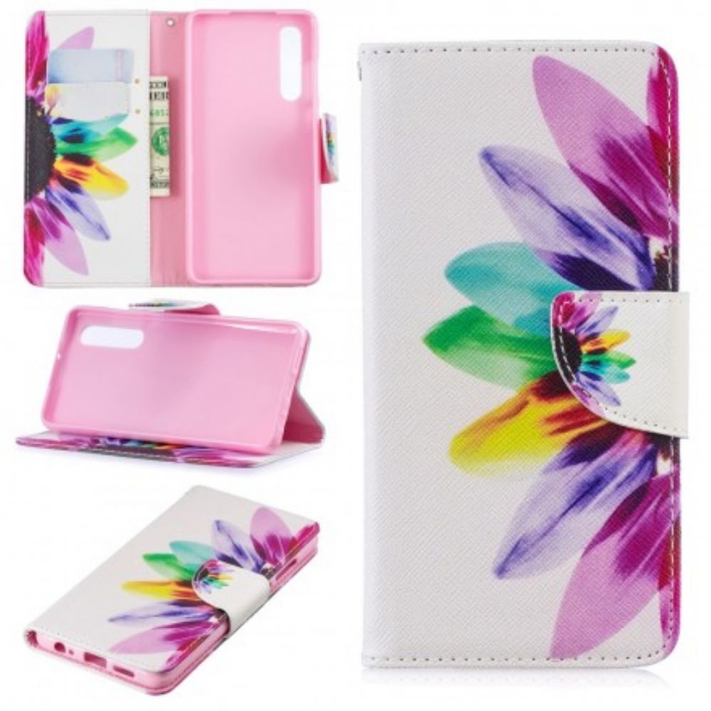 Folio-hoesje voor Huawei P30 Aquarel Bloem