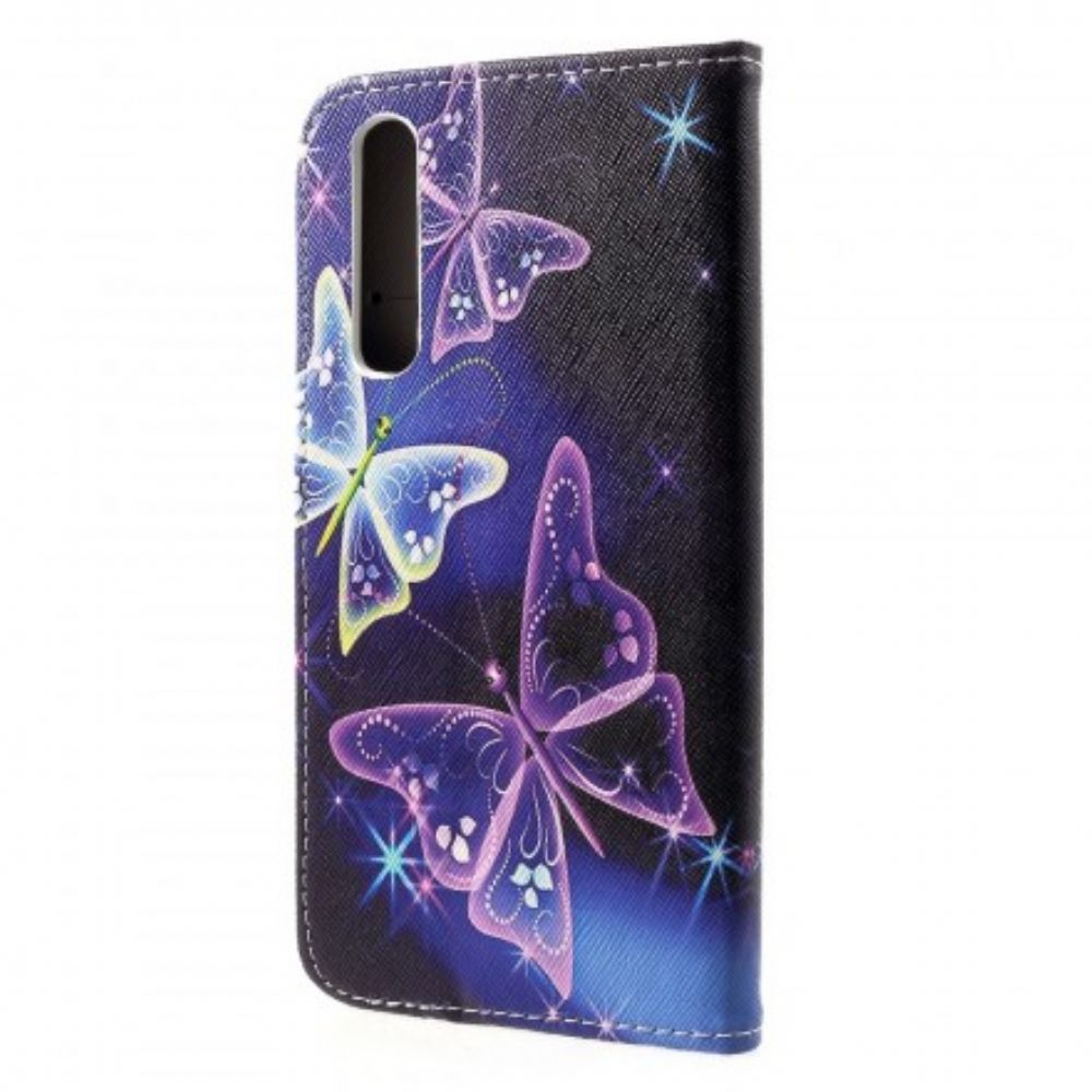 Folio-hoesje voor Huawei P30 Vlinders En Bloemen