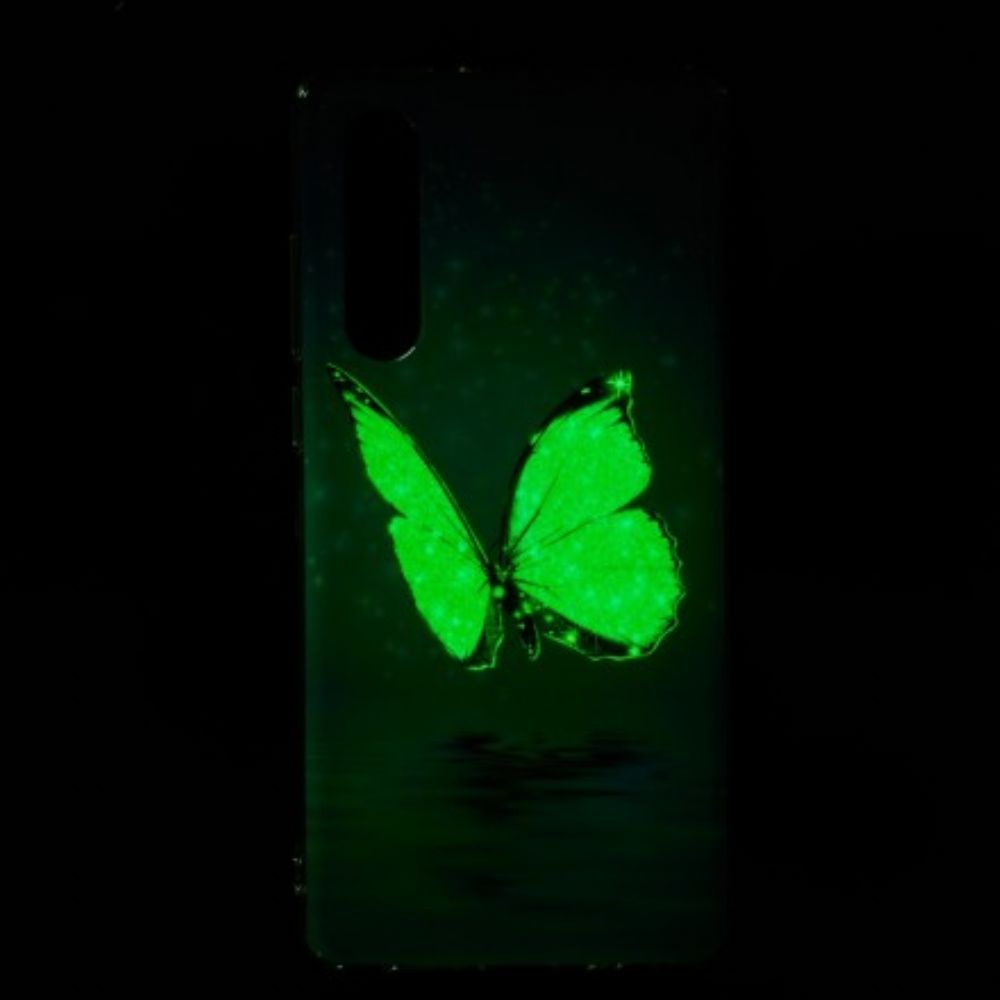 Hoesje voor Huawei P30 Fluorescerende Blauwe Vlinder