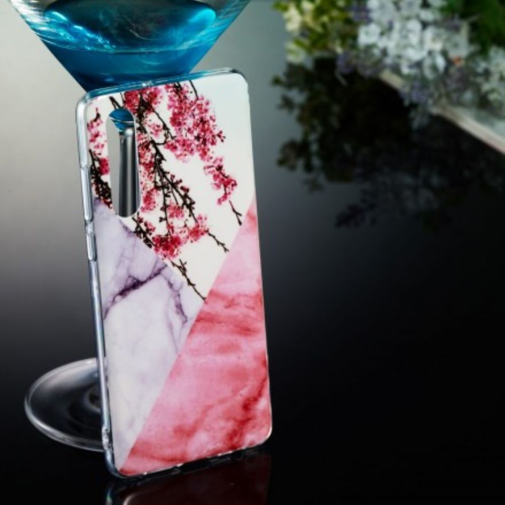 Hoesje voor Huawei P30 Marmeren Pruimenbloesem