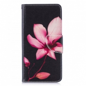 Leren Hoesje voor Huawei P30 Roze Bloem