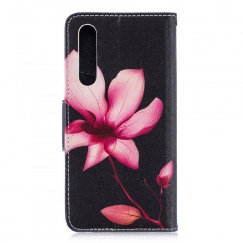 Leren Hoesje voor Huawei P30 Roze Bloem