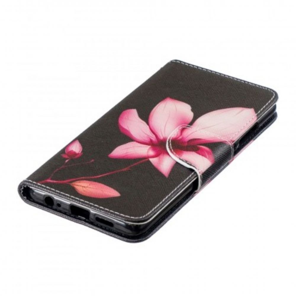 Leren Hoesje voor Huawei P30 Roze Bloem