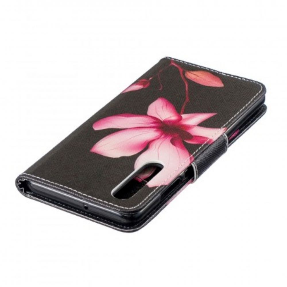 Leren Hoesje voor Huawei P30 Roze Bloem