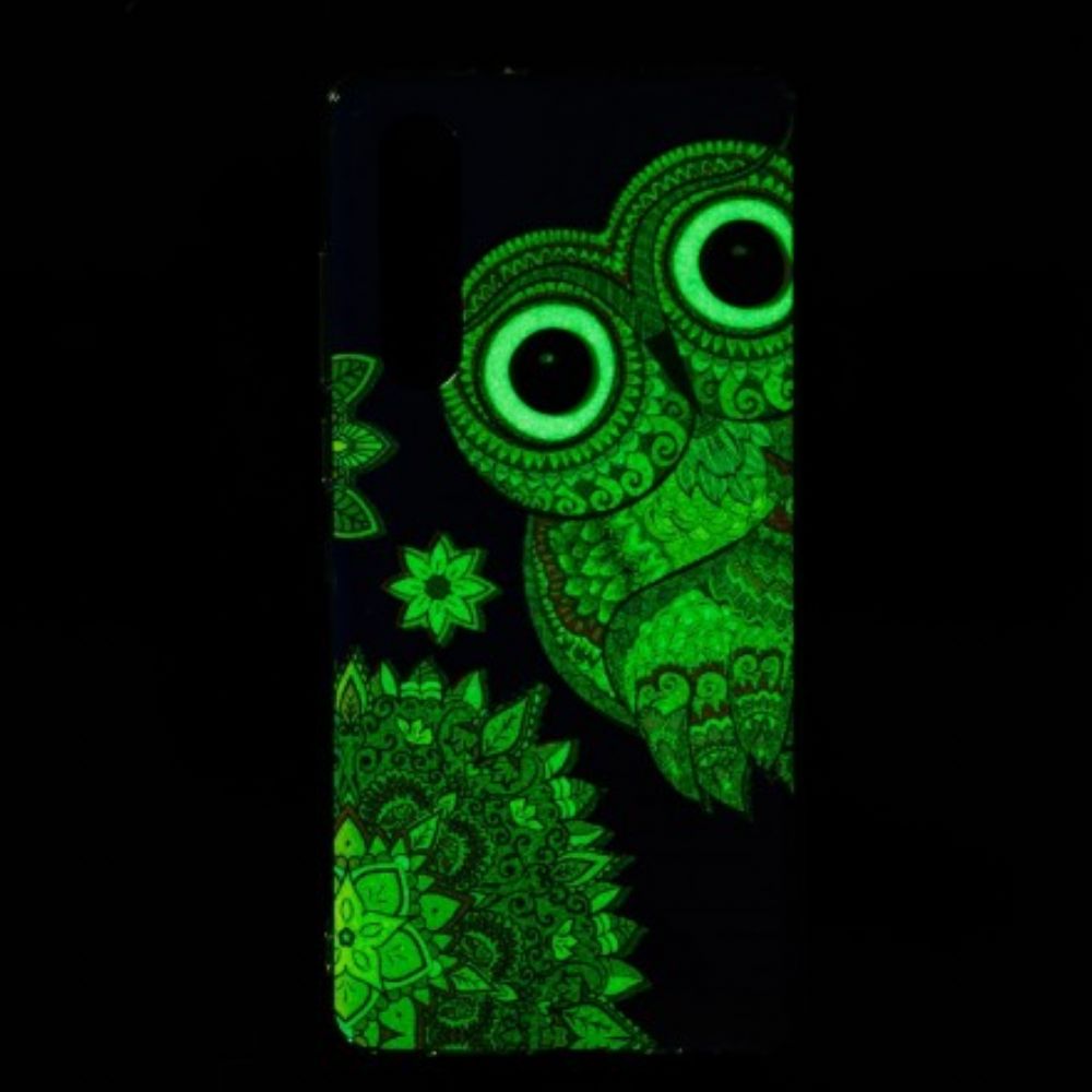 Telefoonhoesje voor Huawei P30 Fluorescerende Mandala Uil