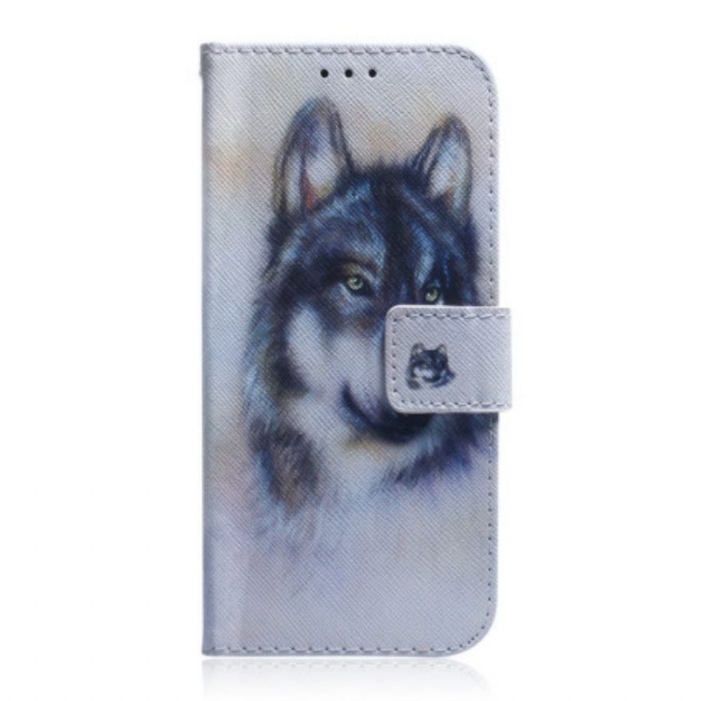 Folio-hoesje voor Google Pixel 7 Pro Aquarel Wolf