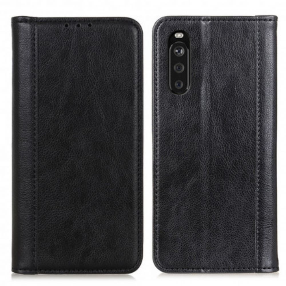 Bescherming Hoesje voor Sony Xperia 10 III Folio-hoesje Elegance Split Litchi Leer