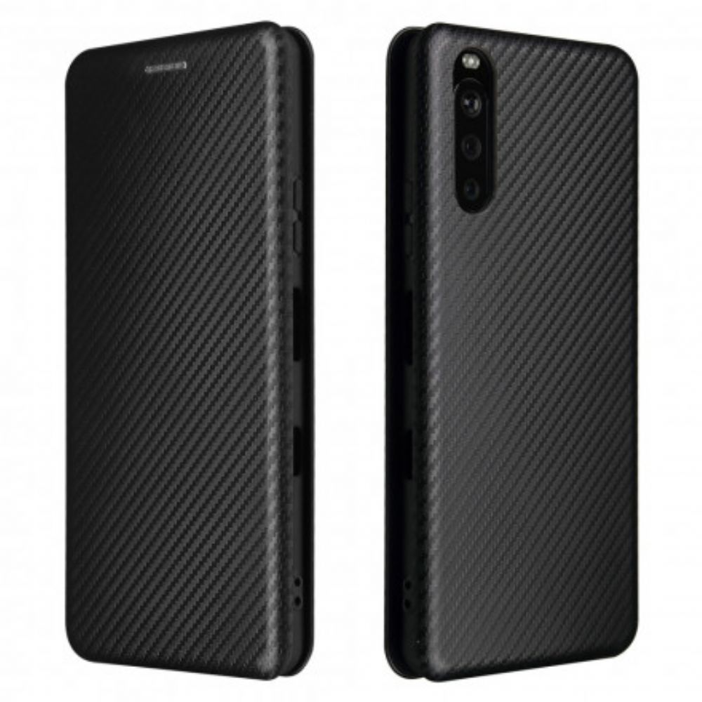 Bescherming Hoesje voor Sony Xperia 10 III Folio-hoesje Gekleurde Carbon Silicone