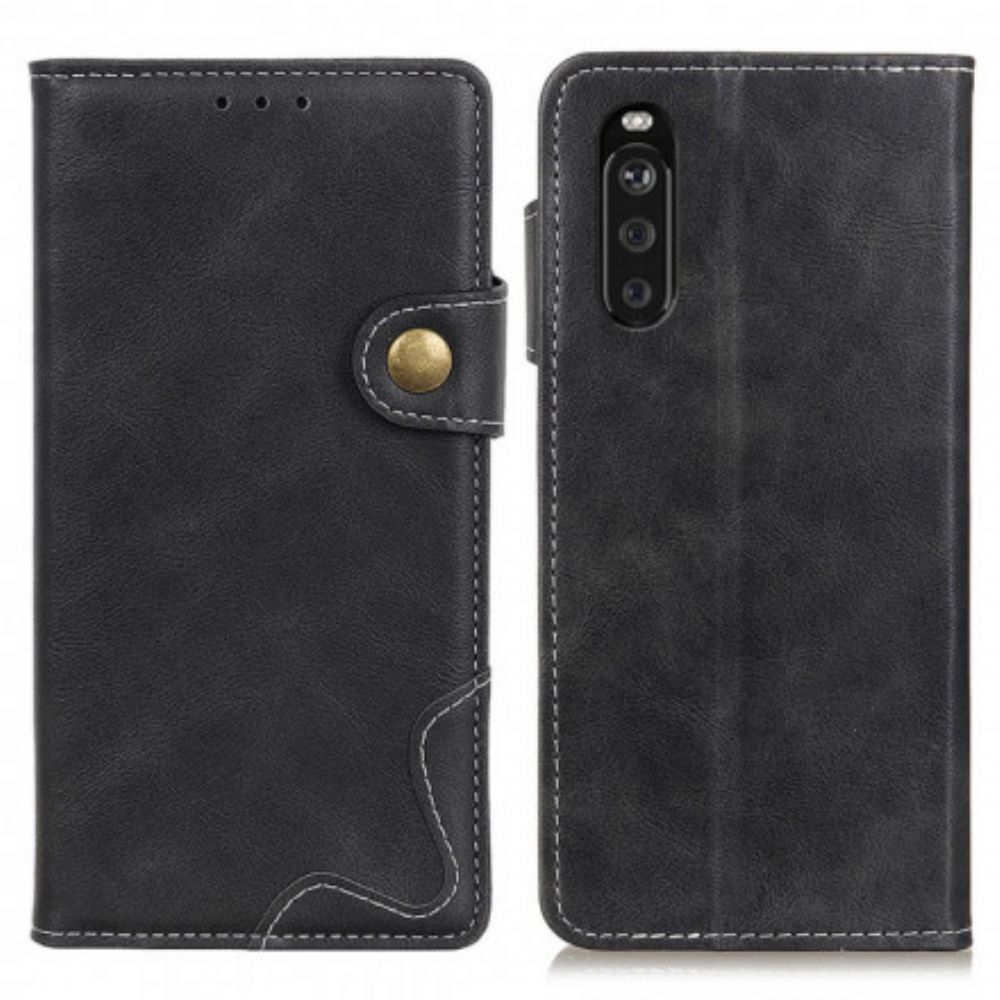 Flip Case voor Sony Xperia 10 III Artistieke Knoop En Naden