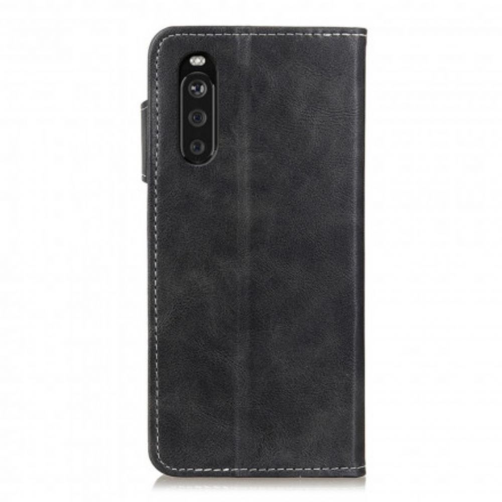 Flip Case voor Sony Xperia 10 III Artistieke Knoop En Naden