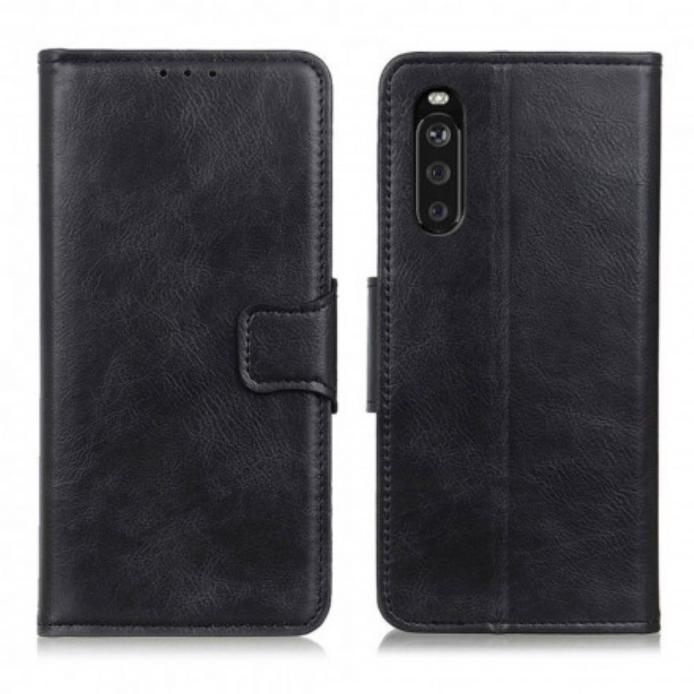 Folio-hoesje voor Sony Xperia 10 III Omkeerbare Sluiting Met Leereffect