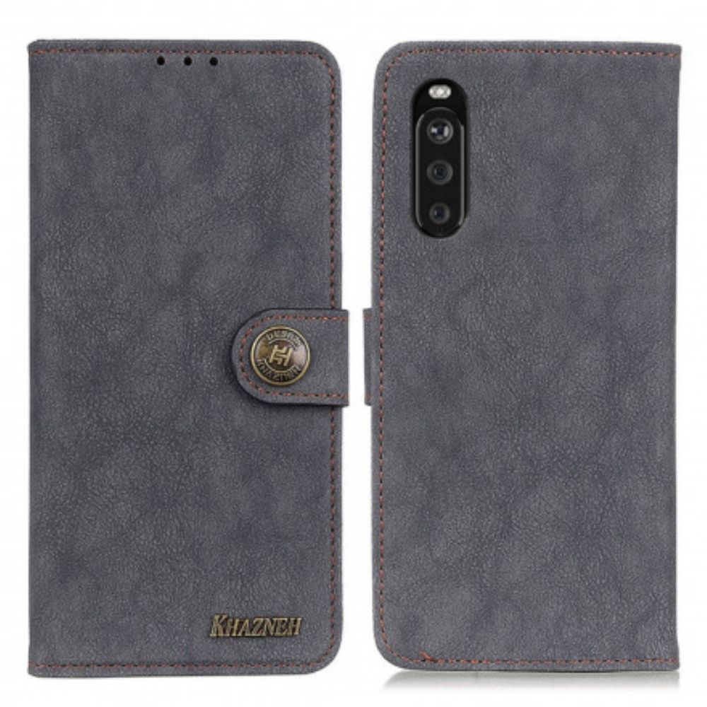 Folio-hoesje voor Sony Xperia 10 III Retro Split Kunstleer Khazneh