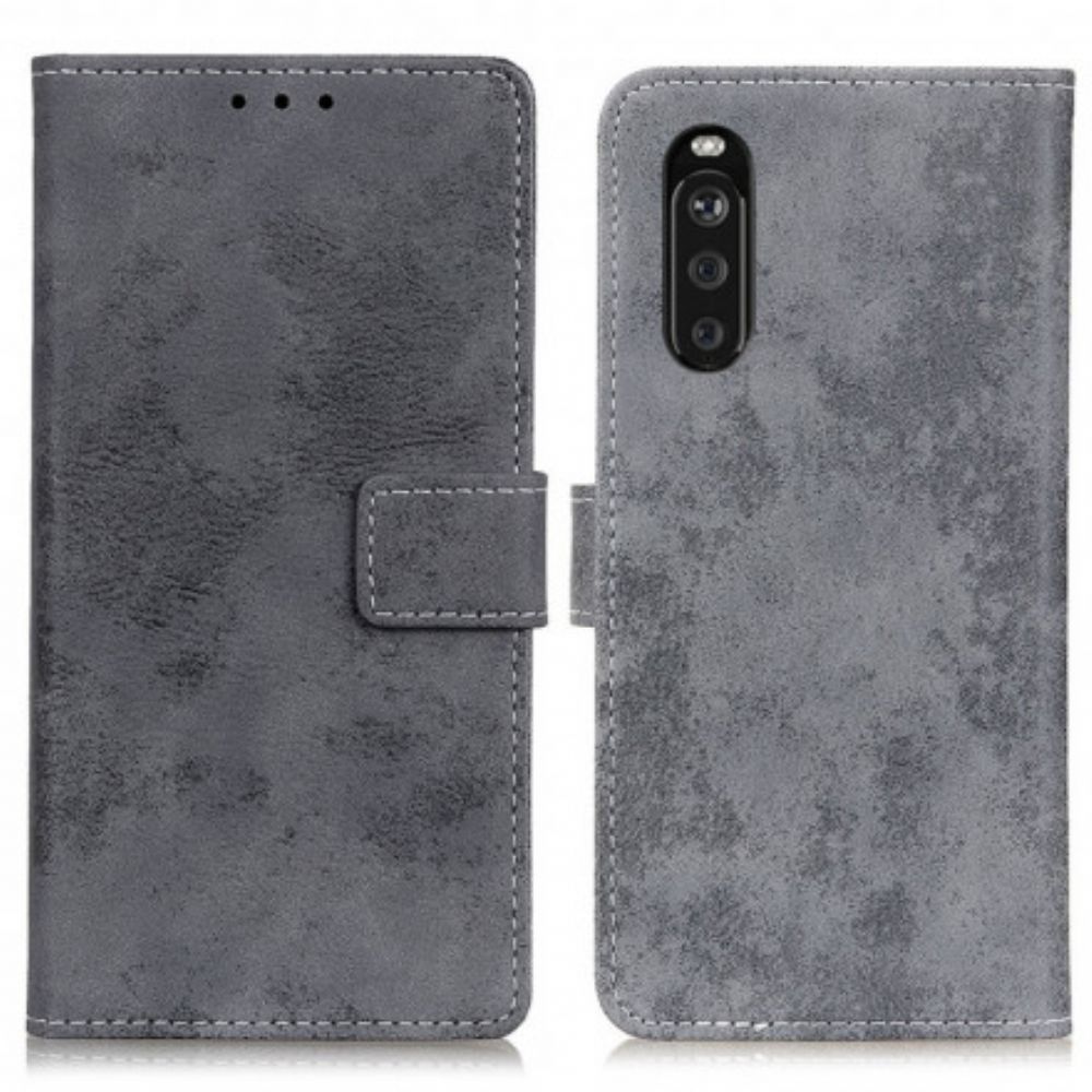 Folio-hoesje voor Sony Xperia 10 III Vintage Leereffect