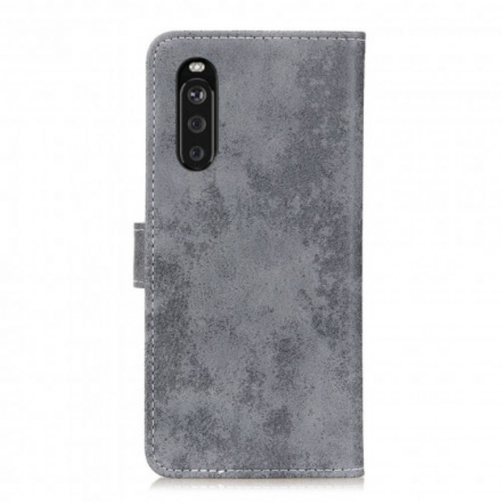 Folio-hoesje voor Sony Xperia 10 III Vintage Leereffect