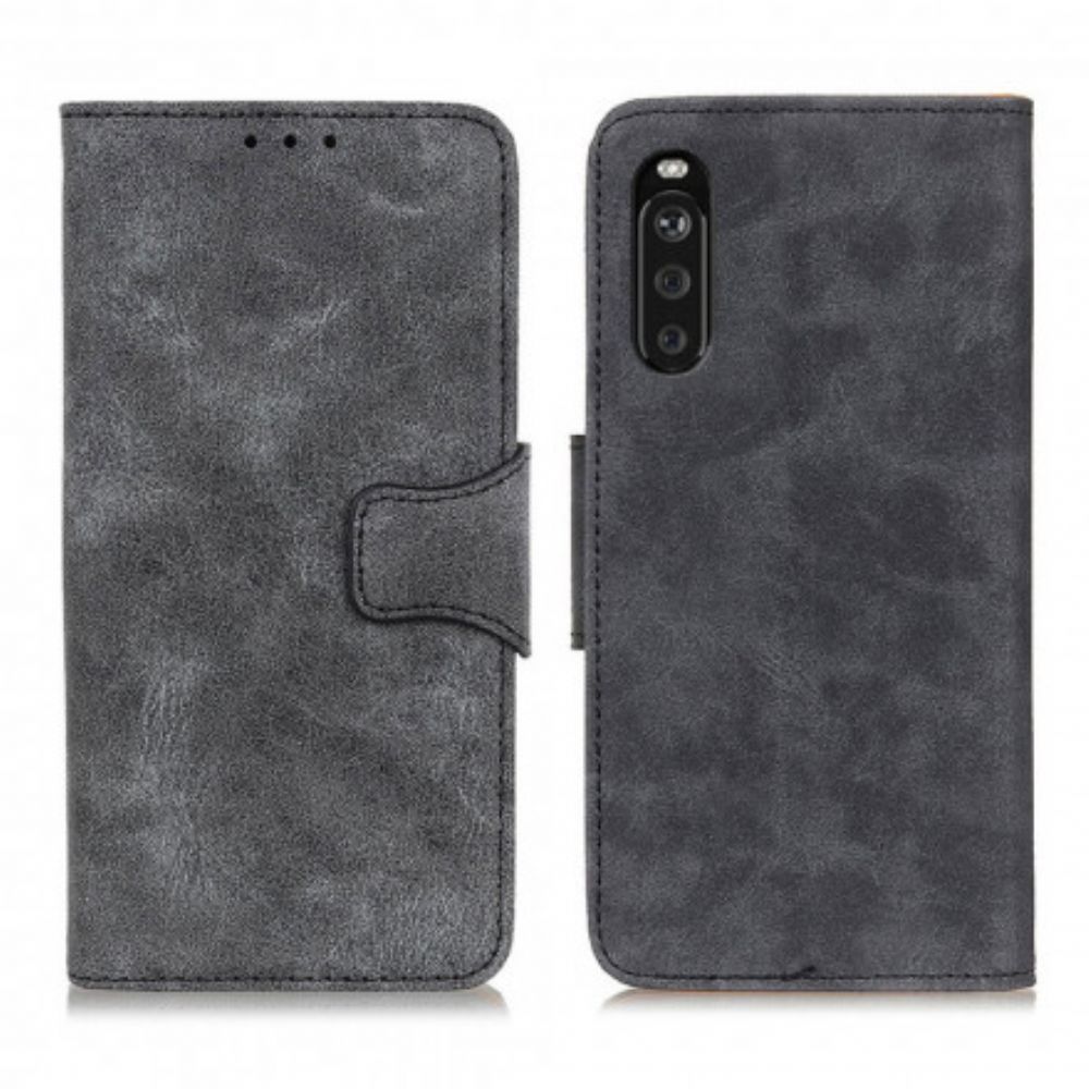 Leren Hoesje voor Sony Xperia 10 III Vintage Splitleer