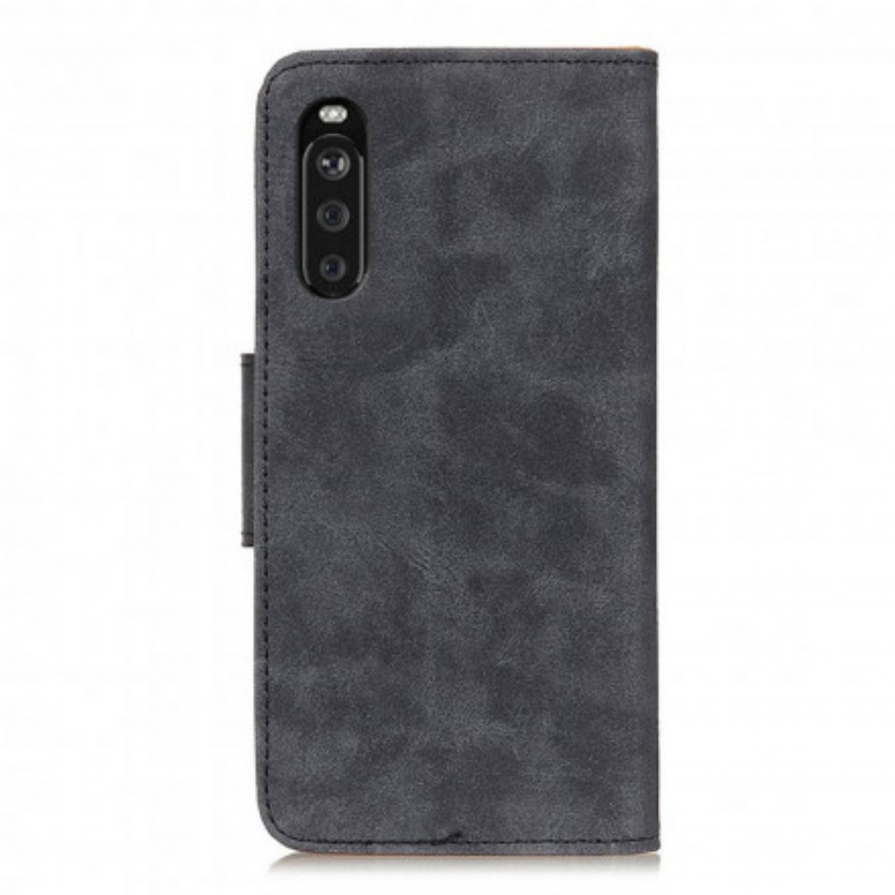 Leren Hoesje voor Sony Xperia 10 III Vintage Splitleer