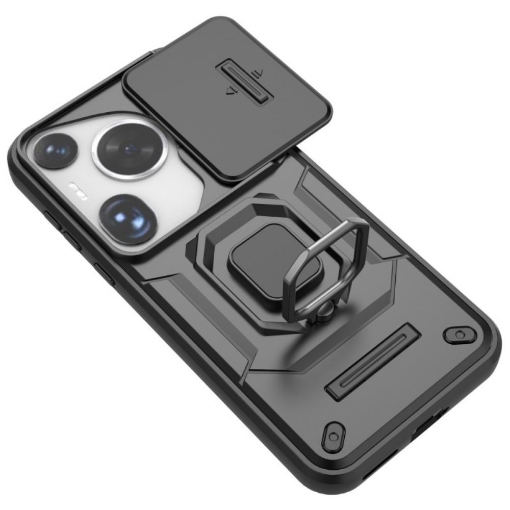 Case Hoesje Huawei Pura 70 Ultra Telefoonhoesje Resistente Ring Met Verschuifbare Lensbescherming