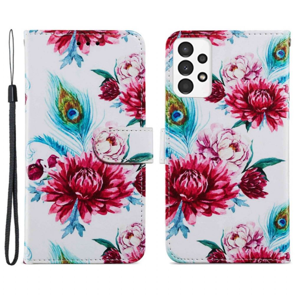 Flip Case voor Samsung Galaxy A13 Intense Bloemen