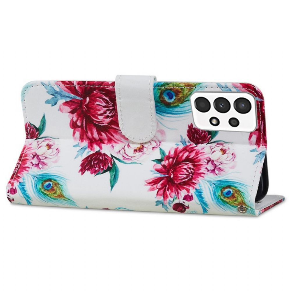 Flip Case voor Samsung Galaxy A13 Intense Bloemen