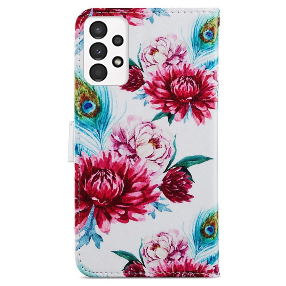 Flip Case voor Samsung Galaxy A13 Intense Bloemen