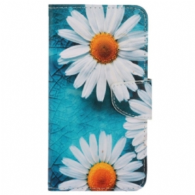 Flip Case voor Samsung Galaxy A13 Met Ketting Thong Madeliefjes