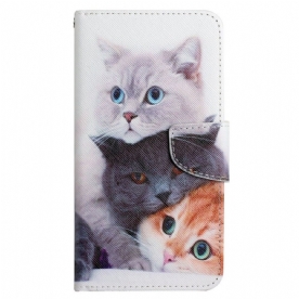 Folio-hoesje voor Samsung Galaxy A13 Kattenverhalen Met Lanyard