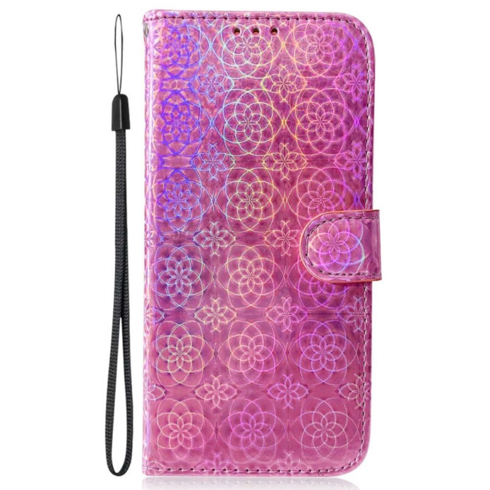 Folio-hoesje voor Samsung Galaxy A13 Met Ketting Psychedelische Band Bloemen