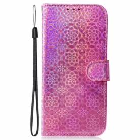 Folio-hoesje voor Samsung Galaxy A13 Met Ketting Psychedelische Band Bloemen