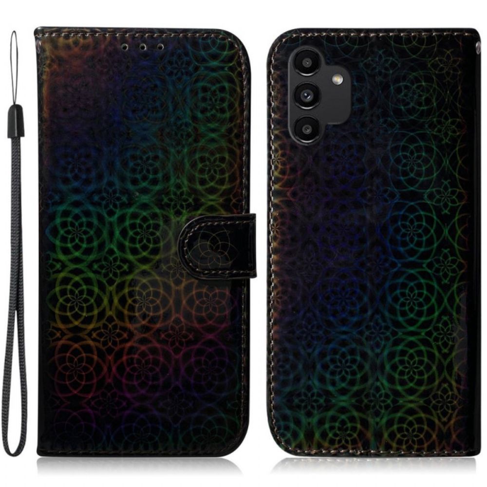 Folio-hoesje voor Samsung Galaxy A13 Met Ketting Psychedelische Band Bloemen