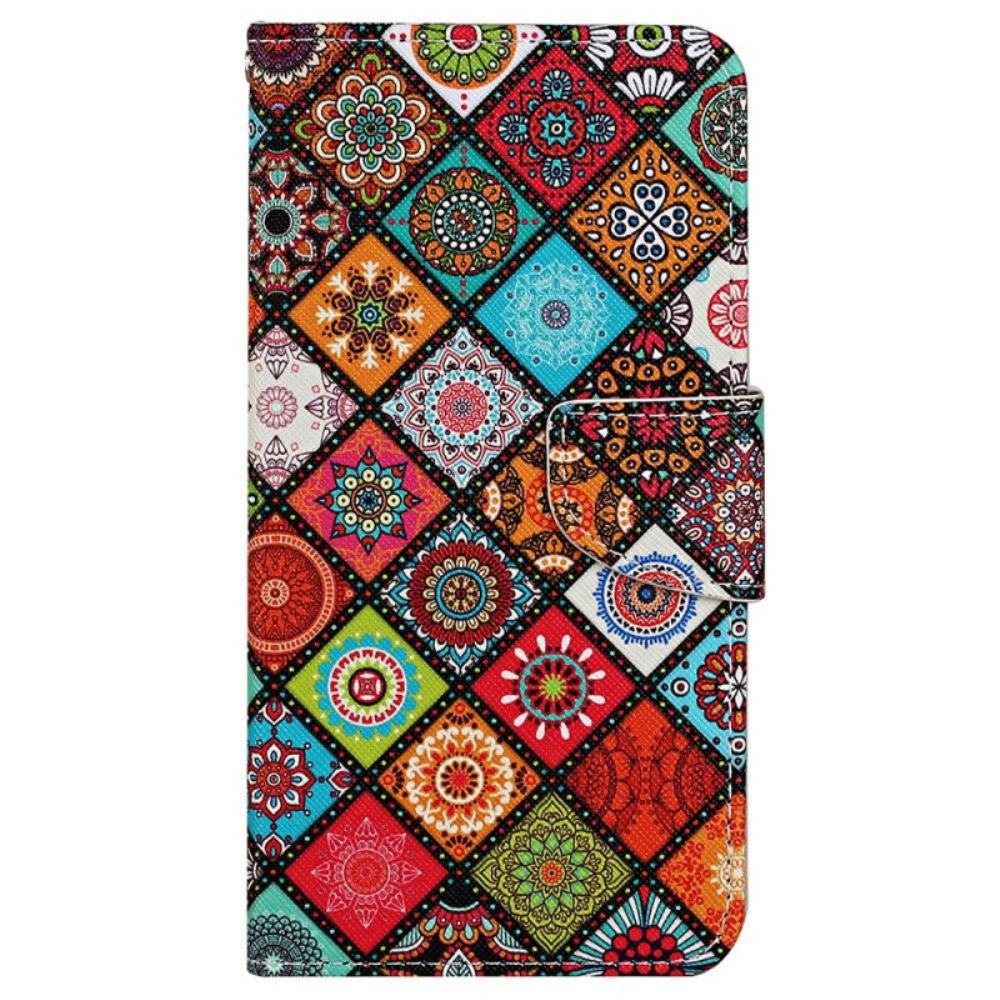 Folio-hoesje voor Samsung Galaxy A13 Patchwork Met Riem