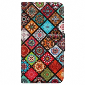 Folio-hoesje voor Samsung Galaxy A13 Patchwork Met Riem