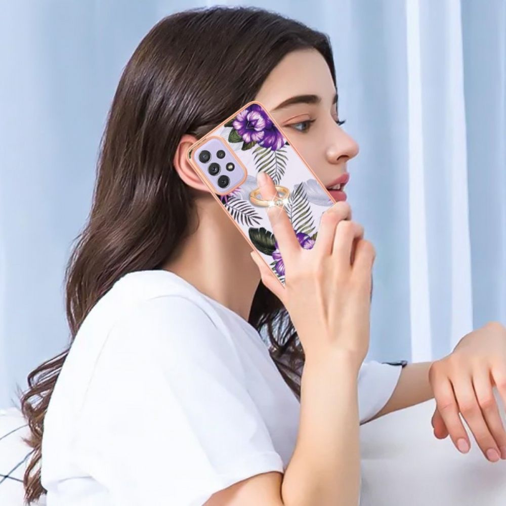 Hoesje voor Samsung Galaxy A13 Bloemen Met Ringondersteuning