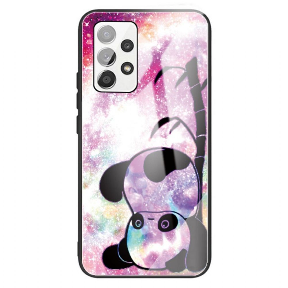 Hoesje voor Samsung Galaxy A13 Panda Gehard Glas