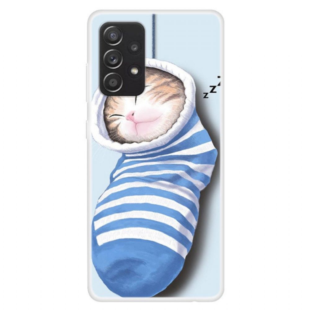 Hoesje voor Samsung Galaxy A13 Slapende Kitten