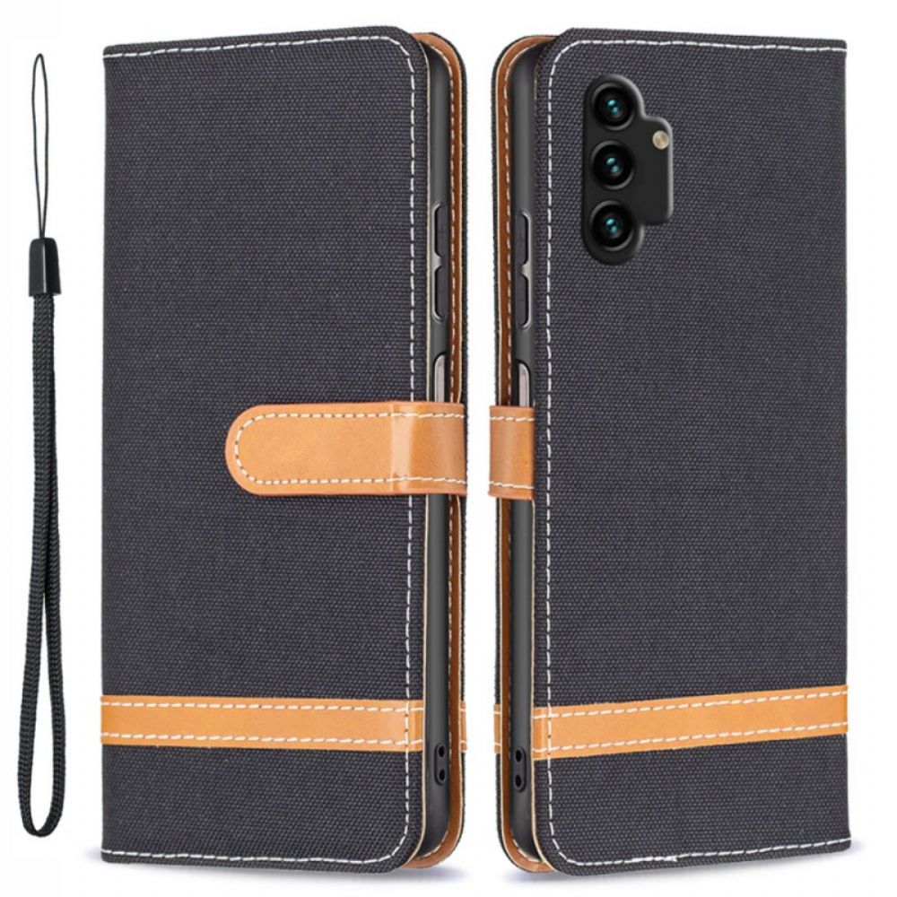 Leren Hoesje voor Samsung Galaxy A13 Met Ketting Stof En Lederlook Band